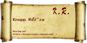 Knopp Róza névjegykártya