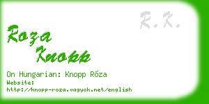 roza knopp business card